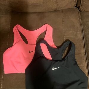 Nike Women's Pink and Black Sports Bra Duo